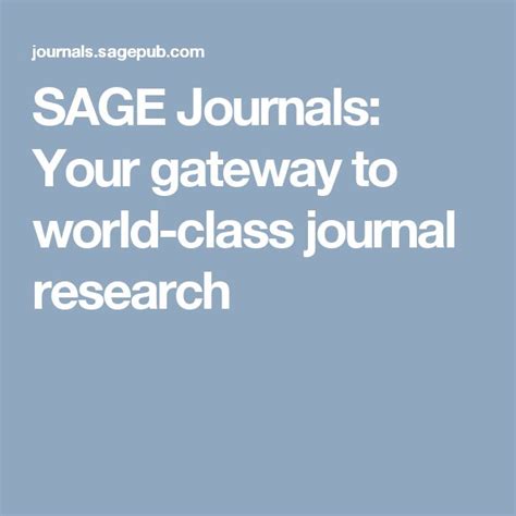 Sage Journals: Your gateway to world.